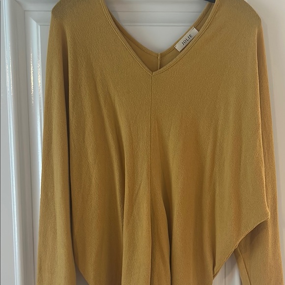Jolie Tops - Jolie Mustard Yellow V-Neck Top